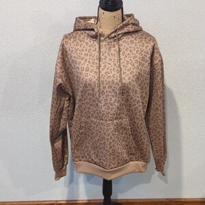 Leopard Print Hoodie Size L